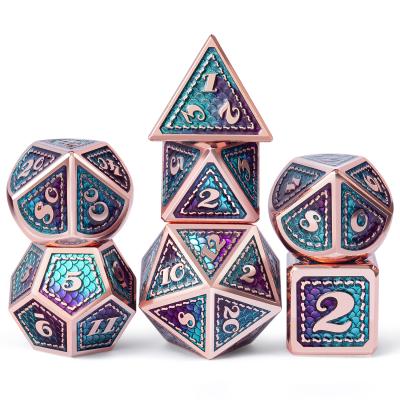 China DND Games 7pcs Dnd Metal Dies Set Dungeons And Dragons DND Polyhedral Metal Dice Set for sale