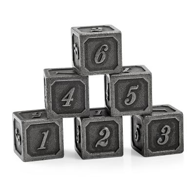 China DND games wholesale dnd 6 sided dice set, custom antique brass metal die D6 for board game antique copper for sale