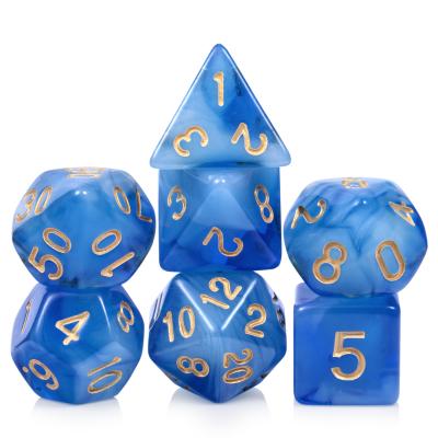 China Blue Dnd Games Nebula DnD Dice Set, 7 Polyhedral Dice Game Dice With Free Pocket For Dungeons And Dragons Table Games Roll Playing Game Dic for sale