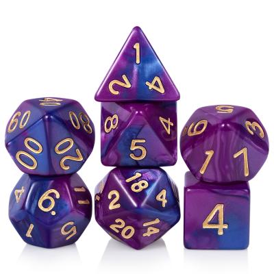 China Custom Factory Wholesale Acrylic Polyhedral DND Dice Set DND Dies d4 d6 d8 d10 d12 d20 d% sets for board game for sale