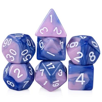 China Blue Acrylic DND Games Game Dies Set, 7 DND Dies Die Roll For Dungeons And Dragons D&D Playing Game for sale