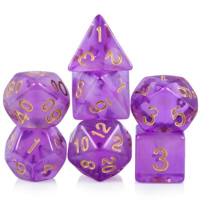 China DND D&D Games Nebula Purple Polyhedral Die Cut Set 7 Dies Acrylic dnd die cut for Dungeons and Dragons RPG MTG Table Games for sale