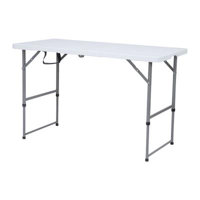 China Modern Foldable Table Four Person Heavy Duty Hollow Body Blown Table Folding Table Plastic Outdoor Steel Tube With Powder Coating 150 Kg for sale