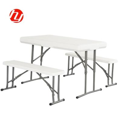 China Outdoor and Indoor HDPE Picnic Table Modern Plastic Folding Plastic Table With Bench for sale