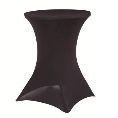 China Wholesale Disposable Black or White Spandex Cocktail Table Cover for Wedding or Banquet Disposable Waterproof Round Party Floral Outdoor for sale