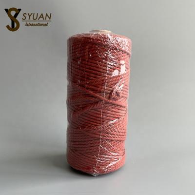 China Sustainable Wholesale 3mm Twisted Colored Decorative Cotton Rope Macrame for sale