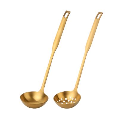 China Sustainable Hot Soup Spoon Gold Deep Bottom Pot Stainless Steel Spoon for sale