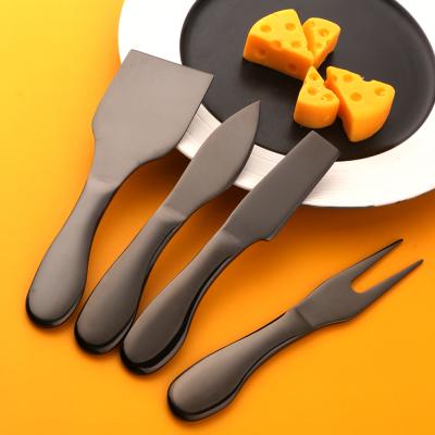 China Durable Restaurant Used Stainless Steel Fork Rose Gold Polish Cheese Knife Tool Kit Dessert Tool Color for sale