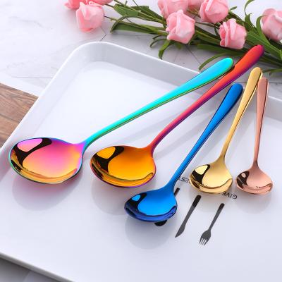 China Viable Mini Spoon Condiment Spoon Small Size Food Safe For Korean Baby Stainless Steel Spoon for sale