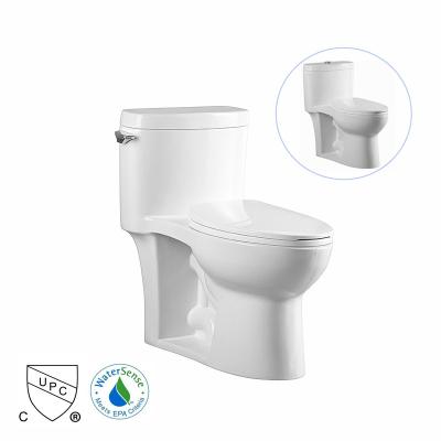 China Double-Flux Sanitary CUPC Toilet White WaterSense Marked Chair Size 1-Piece Oval Toilet for sale