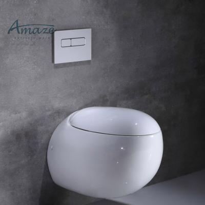 Китай Double-flush Round Egg Shape Ceramic Sanitary Ware Toilet WC Wall Hung Toilet Bowl продается