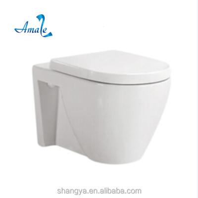 中国 Double-Flow European Style Toilet Hotel Wall Hit Toilet With Concealed Water Tank And Toilet Seat Cover 販売のため