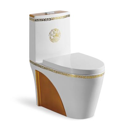 China Double-flush Stunner bathroom sanitaryware gold color toilet for sale for sale