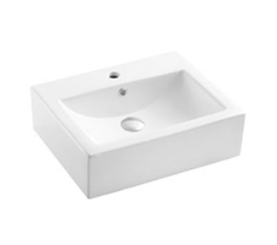 China Stun Best Selling Rectangular Products Bathroom Wall Mounted Ceramic Wash Basin 600*395*440mm for sale