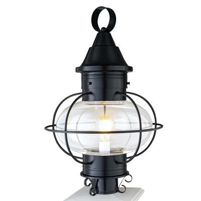 China Retro Garden Outdoor Waterproof Lighting Community Park Villa Column Light Matte Black for sale