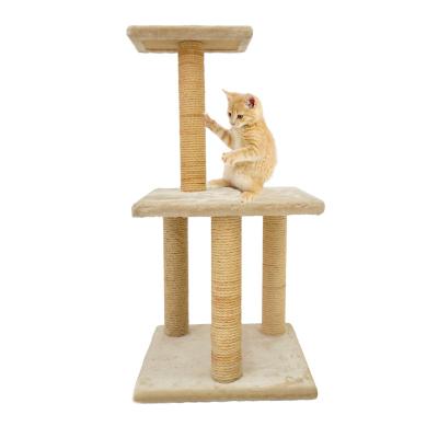 China Multilevel Tower Cat Tree House Scratcher Cat Sisal Scratching Post PNB Tree Condo Free Samples Viable Amazon Hot Sale for sale