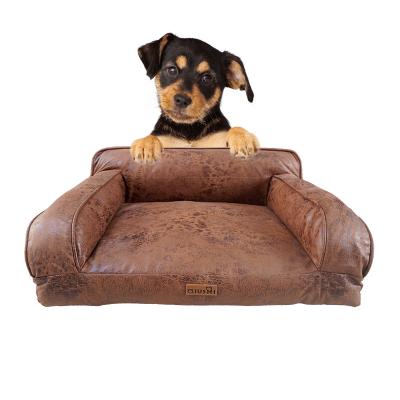 China Factory Wholesale Waterproof Dog Bed Raised Comfort Square Orthopedic Memory Foam Soothing Cooling Dog Bed for sale