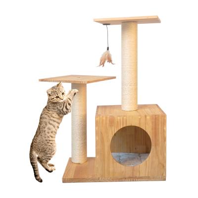 China Free Samples Durable Cat House Sisal Scratching Post Condo PNB Tree Durable Tower Cat Tree Large Safe for sale