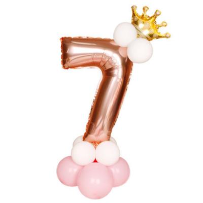 China Birthday Party/Hot Selling Wholesale Decorative Valentine's Day/Wedding Party New 40 Inch Super Gold Helium Foil Balloon Birthday Number Balloon For Decoration for sale