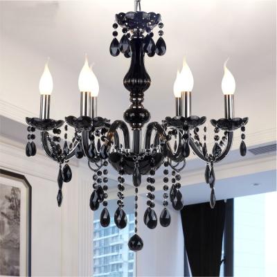 China Modern Luxury Black glass arms crystal chandelier for Living Room decoration lighting bedroom modern pendant lights chandeliers zu verkaufen