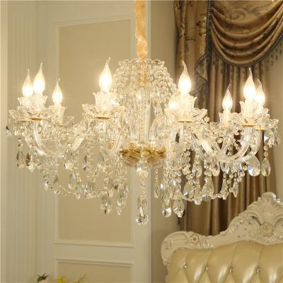 China Modern Luxury Modern Classics K9 Crystal Chandeliers For Living Room Gold glass pendant light for hotel indoor lamp zu verkaufen