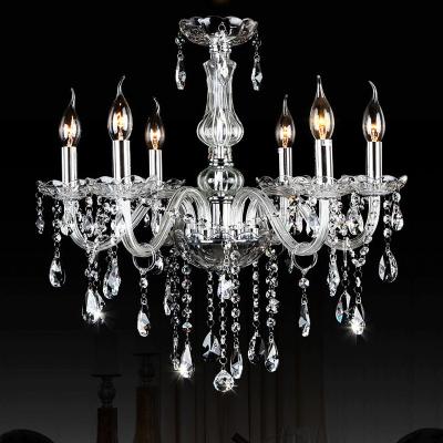 China Modern Clear Crystal Luxury Living Room Candle Chandelier Manufacturers Ceiling Lamp Glass Chandelier for sale