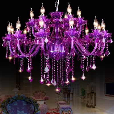 Κίνα Modern European Modern Crystal Crystal Purple Home Hall Hotel Banquet Living Room Bedroom Chandelier Colorful Pendant Lamp προς πώληση