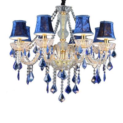 Κίνα Modern Banquet Hall Living Room Gold Blue Crystal Shiny Glass Chandelier Crystal Chandelier Modern Home Decoration προς πώληση