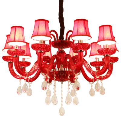 Κίνα Modern Classic Red Crystal Luxury Chandelier Decoration Candlelight Hall Banquet Chandelier Restaurant Crystal Pendant Lamp προς πώληση