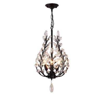 China European creative crystal chandelier bedroom living room art leaf bedroom modern American simple ceiling lamp à venda