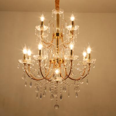 Κίνα European classic retro candle modern luxury crystal chandelier cafe restaurant pendant lamp living room decoration home lighting προς πώληση