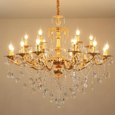 Κίνα Luxury Modern Zinc Alloy Crystal Chandelier Banquet Hall Decoration Lighting Temple Gold Crystal Chandelier Crystal Pendant Light προς πώληση