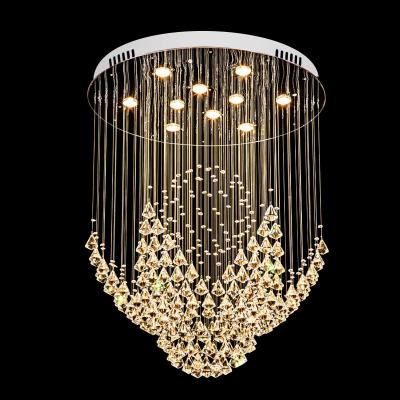 Китай Large Modern European Style Living Room Chandelier Lamp Staircase Chandelier Villa Building Medium Floor Rotating Crystal Lamp продается