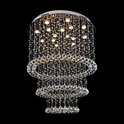 China Duplex Modern European Creative Crystal Spiral Lamp Living Room Chandelier Staircase Hotel Style Long Chandelier for sale