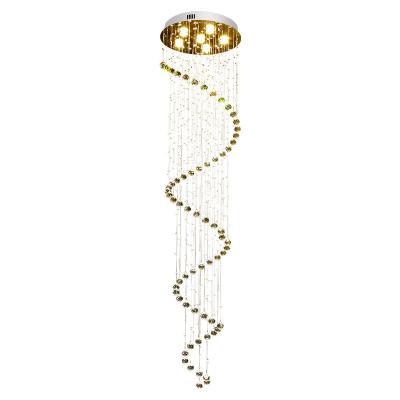 China Modern Staircase Round Crystal Chandelier Aisle Aisle Decoration Living Room Lamp Chandelier Restaurant Pendant Lamp for sale