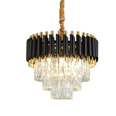 China Modern post-modern black crystal lamp of the atmosphere of the villa living room pendant lamp light luxury dining room bedroom lamp à venda