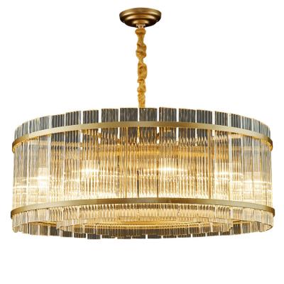 Китай Modern post-modern light luxury living room lamp crystal glass chandelier villa home round wrought iron droplight продается