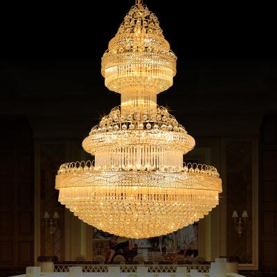 China Luxury Hotel Large Chandelier Traditional Home Villa Living Room Banquet Hall Lighting Crystal Pendent Lamp en venta