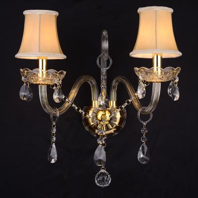 중국 EUROPEAN Gold Glass Crystal Wall Lamps Led Wall Light Indoor Wall Mounted Lamps For Living Room Cafe Bedroom Luxury Lighting 판매용