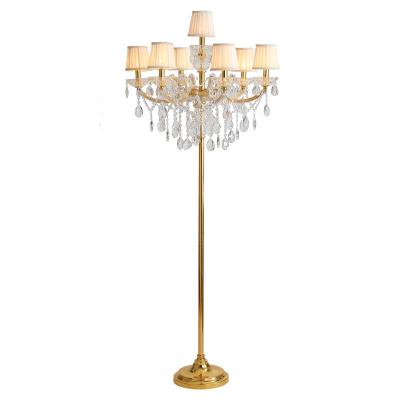 China Fashion Crystal Floor Standing Lamp Modern Living Room Dining Room Stand Lights Luxury Bedroom Bedside Table Lamp en venta