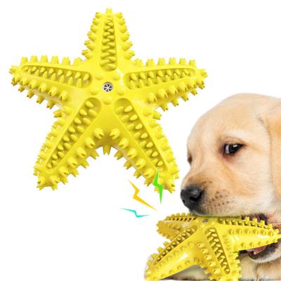 China 2022 New Viable Starfish Shape Teeth Cleaning Interactive Squeaker Pet Toys Dog Chew Toys Cat Supplies for sale