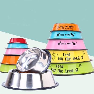 China Wholesale 2022 New Style Stainless Steel Pet Food Bowl Dog Food Bowl Size Viable Stainless Steel Cat Food Bowl for sale