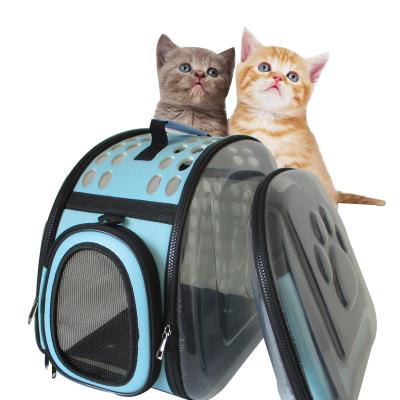 China Pet Bag Sustainable Portable Transparent Foldable One Shoulder Cat And Dog Backpack Cat Breathable Bag for sale