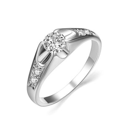 China New romantic high-end big engagement ring diamond ring jewelry lady ring valentine's day gift wedding her for sale