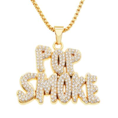 China Vintage Men's Nightclub Hip-Hop Street Full Of Diamond Alphabet Pendant Necklace for sale