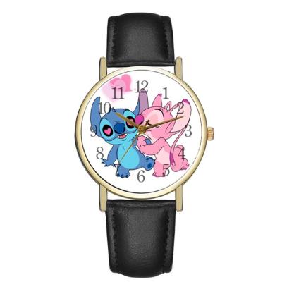 China Lilo Stitch Wristwatch Stitch Cartoon Mesh Band Fashion Quartz Watch Waterproof Gold Alloy for sale