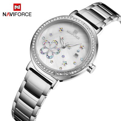 China Naviforce NF5016 Day/Date Ladies Casual Wristwatches Starlight Stainless Steel Diamond Luxury Watches Women Waterproof for sale