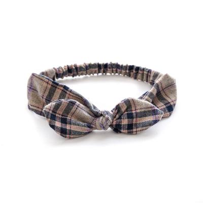 China New 2021 Smart Casual Christmas Plaid Rabbit Ear Hair With Cute Women's Style Stretch Headband Hair Accessories for sale