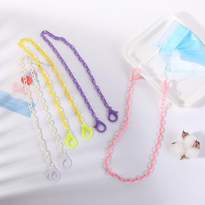 China Lanyard Wholesale Children's Anti Lost Glass Chain Eyeglass Holder Beautiful Candy Color Love Acrylic Face Glass Chain Masking Chain for sale