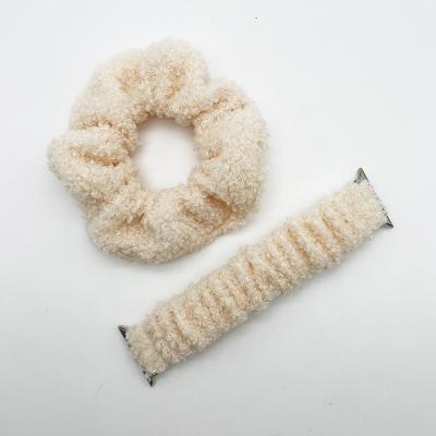 China New Fabric Fashion Apple Headband 38mm40mm Smart Fluffy Wristband Combination Set for sale